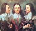 Karl I in drei Positionen Barock Hofmaler Anthony van Dyck